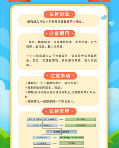 入托体检|入托体检须知